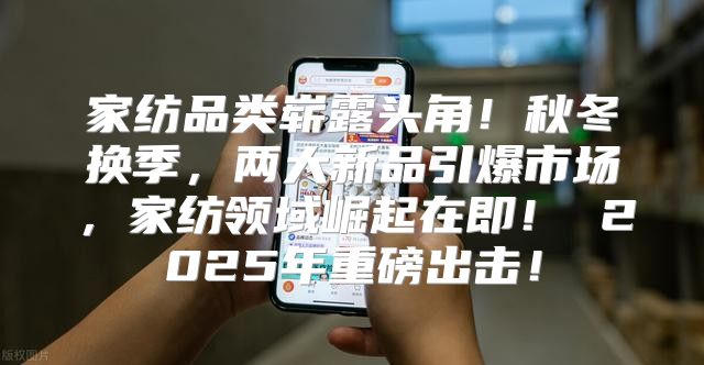 家纺品类崭露头角！秋冬换季，两大新品引爆市场，家纺领域崛起在即！ 2025年重磅出击！