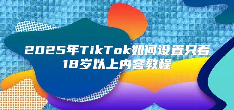 2025年TikTok如何设置只看18岁以上内容教程