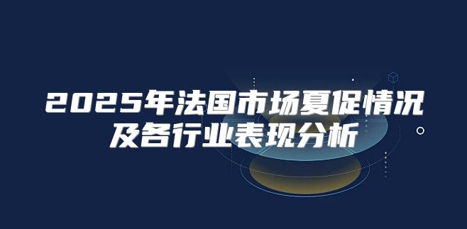 2025年法国市场夏促情况及各行业表现分析