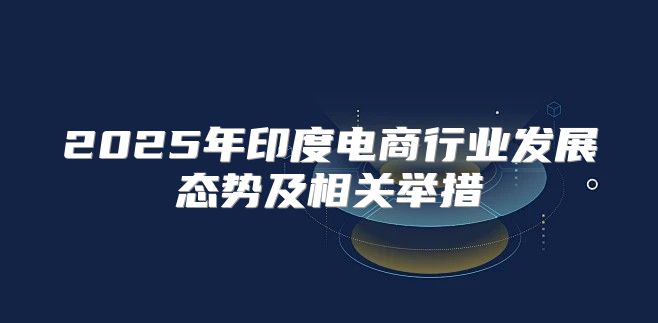 2025年印度电商行业发展态势及相关举措
