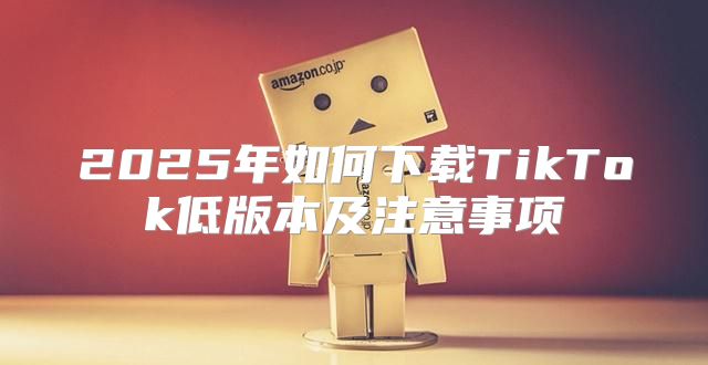 2025年如何下载TikTok低版本及注意事项