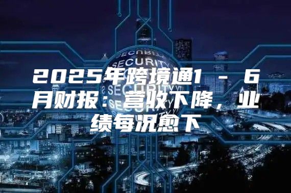 2025年跨境通1 - 6月财报：营收下降，业绩每况愈下