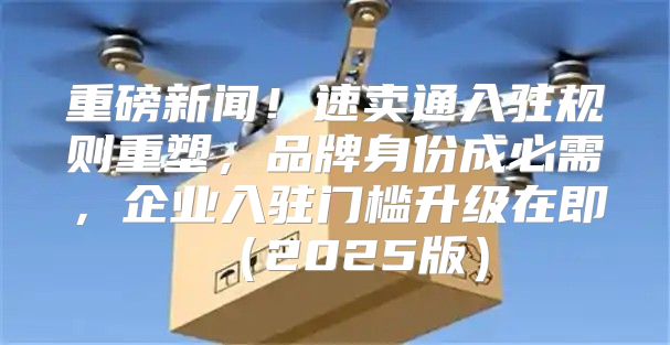 重磅新闻！速卖通入驻规则重塑，品牌身份成必需，企业入驻门槛升级在即2025版