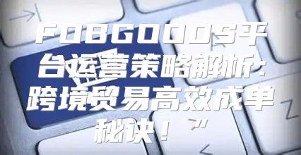 FOBGOODS平台运营策略解析：跨境贸易高效成单秘诀！”