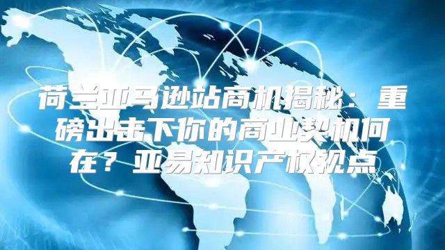荷兰亚马逊站商机揭秘：重磅出击下你的商业契机何在？亚易知识产权视点