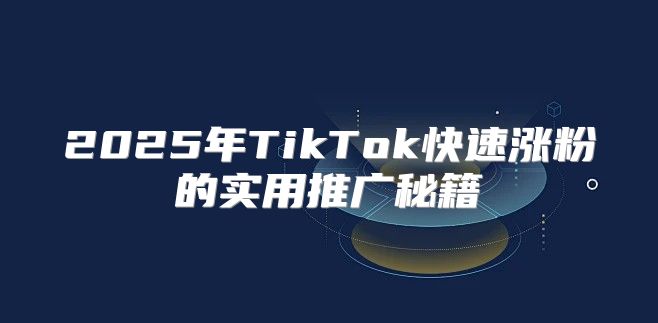 2025年TikTok快速涨粉的实用推广秘籍