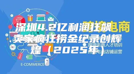深圳4.2亿利润狂飙 卖家疯狂捞金纪录创辉煌2025年