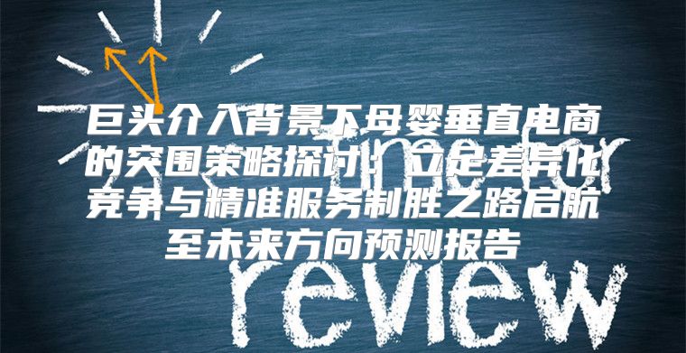 巨头介入背景下母婴垂直电商的突围策略探讨：立足差异化竞争与精准服务制胜之路启航至未来方向预测报告