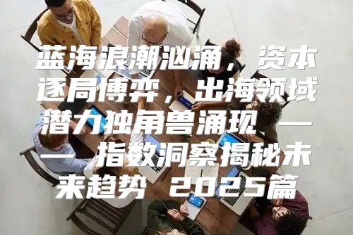蓝海浪潮汹涌，资本逐局博弈，出海领域潜力独角兽涌现 —— 指数洞察揭秘未来趋势 2025篇