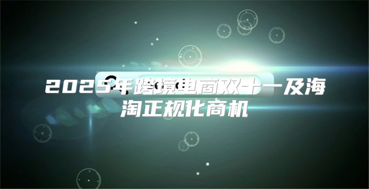 2025年跨境电商双十一及海淘正规化商机