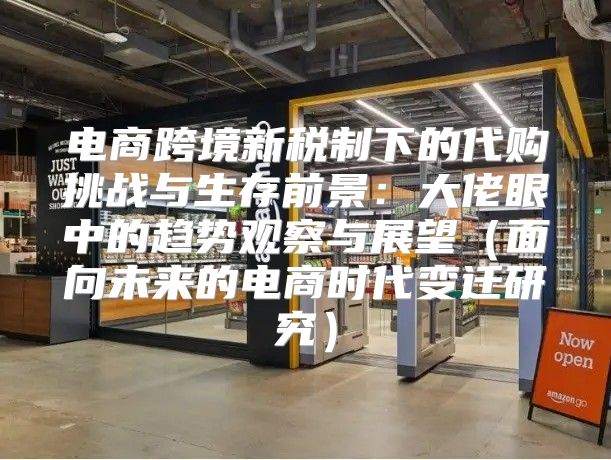 电商跨境新税制下的代购挑战与生存前景：大佬眼中的趋势观察与展望面向未来的电商时代变迁研究