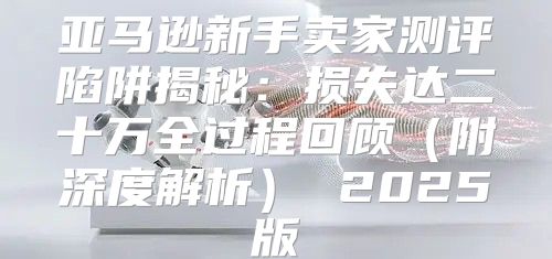 亚马逊新手卖家测评陷阱揭秘：损失达二十万全过程回顾附深度解析 2025版