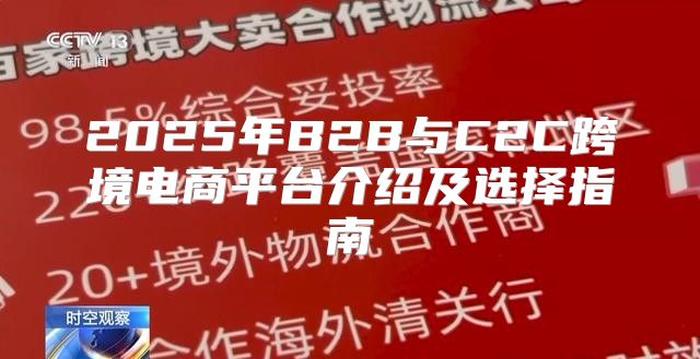 2025年B2B与C2C跨境电商平台介绍及选择指南
