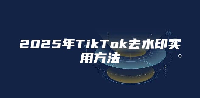 2025年TikTok去水印实用方法