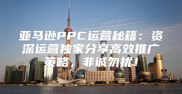 亚马逊PPC运营秘籍：资深运营独家分享高效推广策略，非诚勿扰！