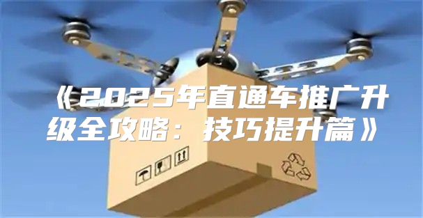 2025年直通车推广升级全攻略：技巧提升篇