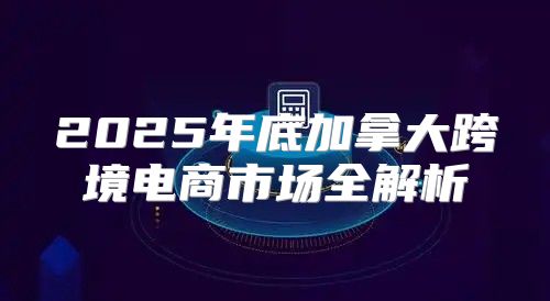 2025年底加拿大跨境电商市场全解析
