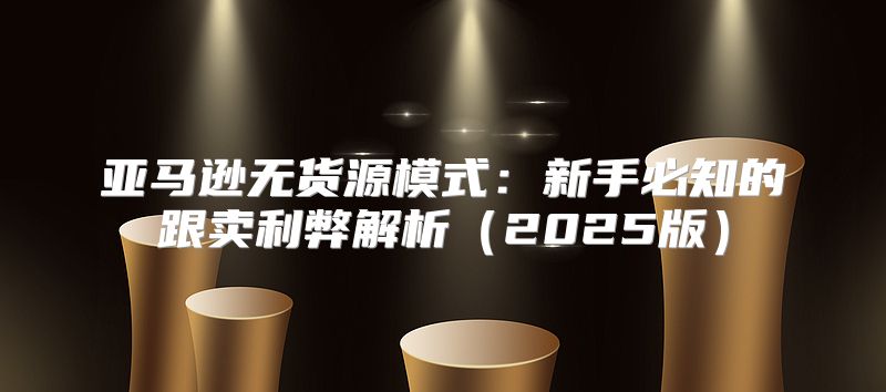 亚马逊无货源模式：新手必知的跟卖利弊解析2025版