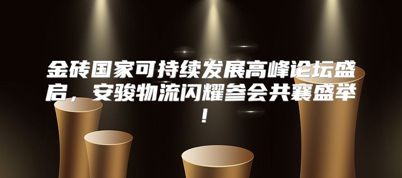 金砖国家可持续发展高峰论坛盛启，安骏物流闪耀参会共襄盛举！