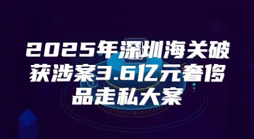 2025年深圳海关破获涉案3.6亿元奢侈品走私大案
