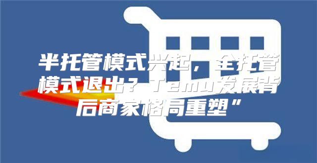 半托管模式兴起，全托管模式退出？Temu发展背后商家格局重塑”