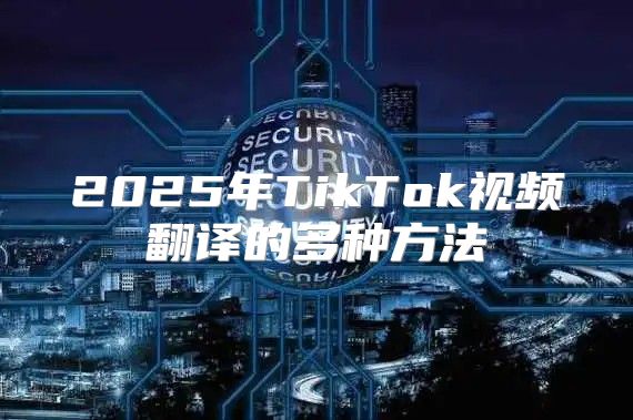2025年TikTok视频翻译的多种方法