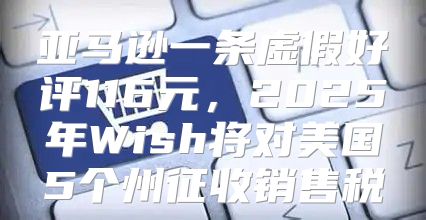 亚马逊一条虚假好评116元，2025年Wish将对美国5个州征收销售税