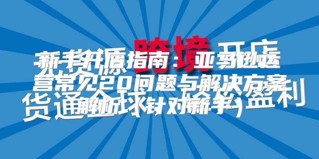 新手开店指南：亚马逊运营常见20问题与解决方案解析针对新手