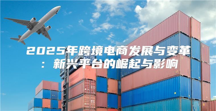 2025年跨境电商发展与变革：新兴平台的崛起与影响