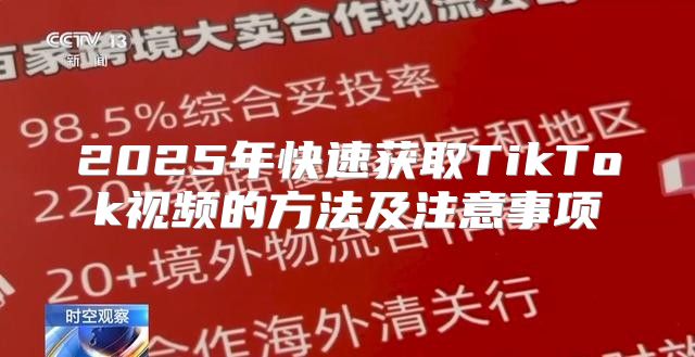 2025年快速获取TikTok视频的方法及注意事项