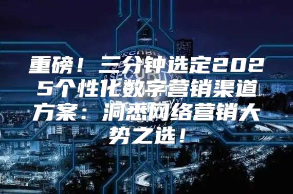 重磅！三分钟选定2025个性化数字营销渠道方案：洞悉网络营销大势之选！
