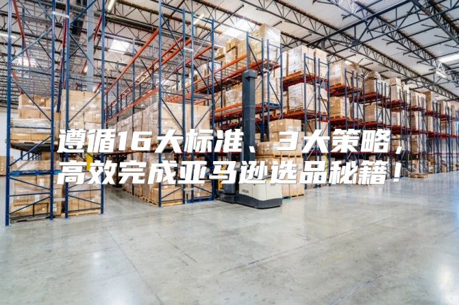 遵循16大标准、3大策略，高效完成亚马逊选品秘籍！