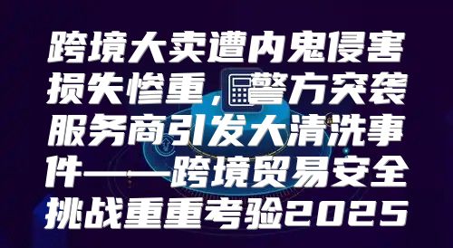 跨境大卖遭内鬼侵害损失惨重，警方突袭服务商引发大清洗事件——跨境贸易安全挑战重重考验2025
