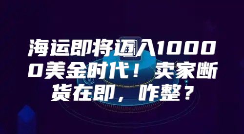 海运即将迈入10000美金时代！卖家断货在即，咋整？