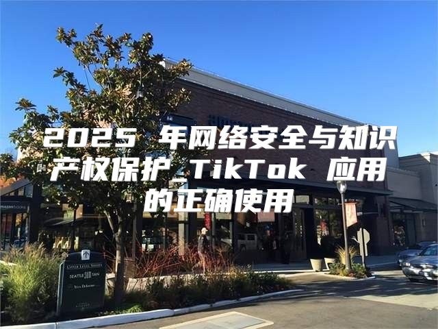 2025 年网络安全与知识产权保护_TikTok 应用的正确使用