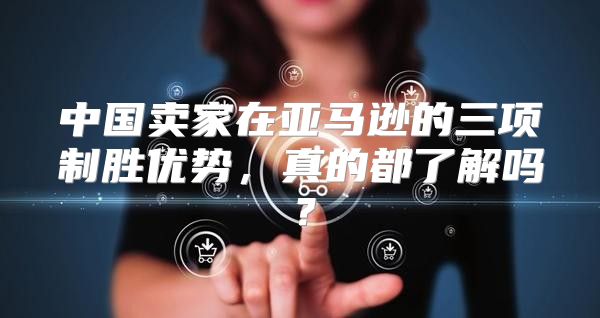 中国卖家在亚马逊的三项制胜优势，真的都了解吗？