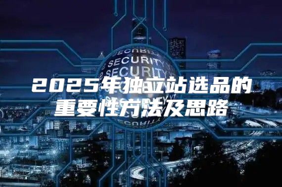 2025年独立站选品的重要性方法及思路