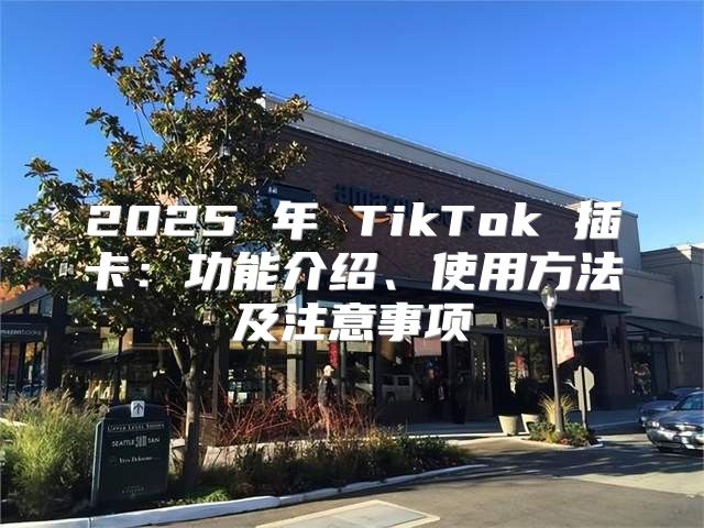 2025 年 TikTok 插卡：功能介绍、使用方法及注意事项