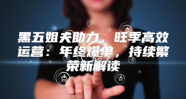 黑五姐夫助力，旺季高效运营：年终爆单，持续繁荣新解读