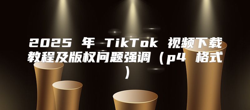 2025 年 TikTok 视频下载教程及版权问题强调p4 格式