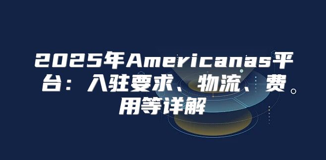 2025年Americanas平台：入驻要求、物流、费用等详解