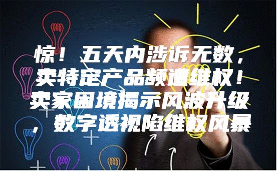 惊！五天内涉诉无数，卖特定产品频遭维权！卖家困境揭示风波升级，数字透视陷维权风暴