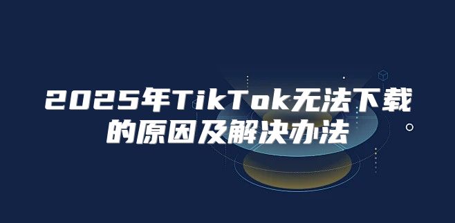 2025年TikTok无法下载的原因及解决办法