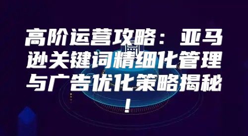高阶运营攻略：亚马逊关键词精细化管理与广告优化策略揭秘！