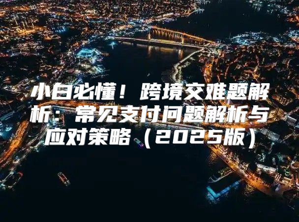 小白必懂！跨境交难题解析：常见支付问题解析与应对策略2025版