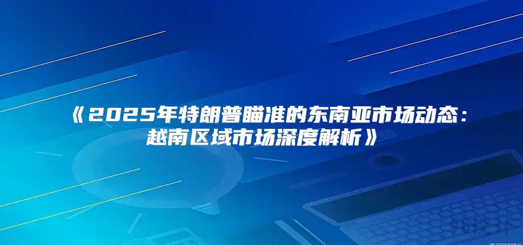 2025年特朗普瞄准的东南亚市场动态：越南区域市场深度解析