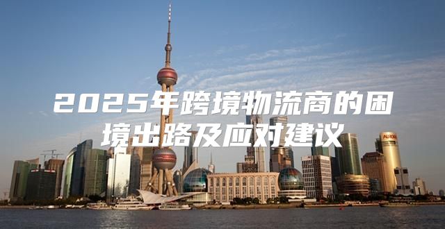 2025年跨境物流商的困境出路及应对建议
