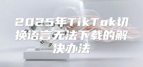 2025年TikTok切换语言无法下载的解决办法