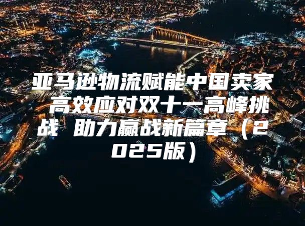 亚马逊物流赋能中国卖家 高效应对双十一高峰挑战 助力赢战新篇章2025版