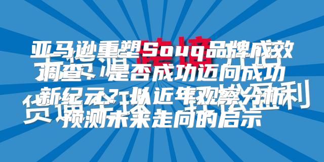 亚马逊重塑Souq品牌成效调查：是否成功迈向成功新纪元？以近年观察分析预测未来走向的启示